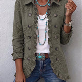 Flora | Chaqueta Utilitaria Bordada de Flores Boho