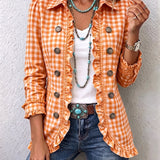 Encarna | Chaqueta de Cuadros Vichy con Volantes