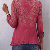 Milagros | Chaqueta Cachemira Rosa con Volantes