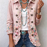 Soledad | Chaqueta Floral con Volantes y Botones