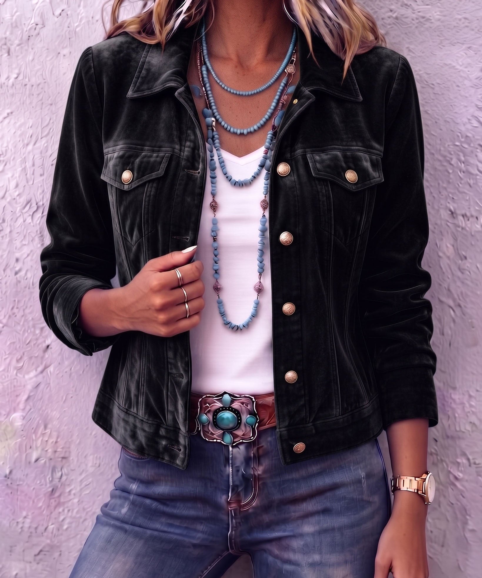 Diana | Chaqueta de Terciopelo Boho de Inspiración Vintage
