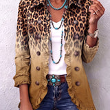 Trinidad | Chaqueta Blazer Leopardo Ocre con Volantes