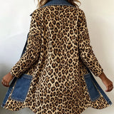 Nieves | Chaqueta Larga de Leopardo con Vaquero