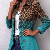Casandra | Blazer de Leopardo Degradado con Volantes