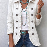 Emilia | Chaqueta Bordada Marfil con Volantes