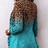Casandra | Blazer de Leopardo Degradado con Volantes