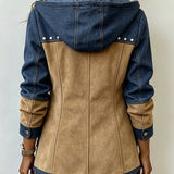 Valeria | Chaqueta con Capucha en Marino y Camel