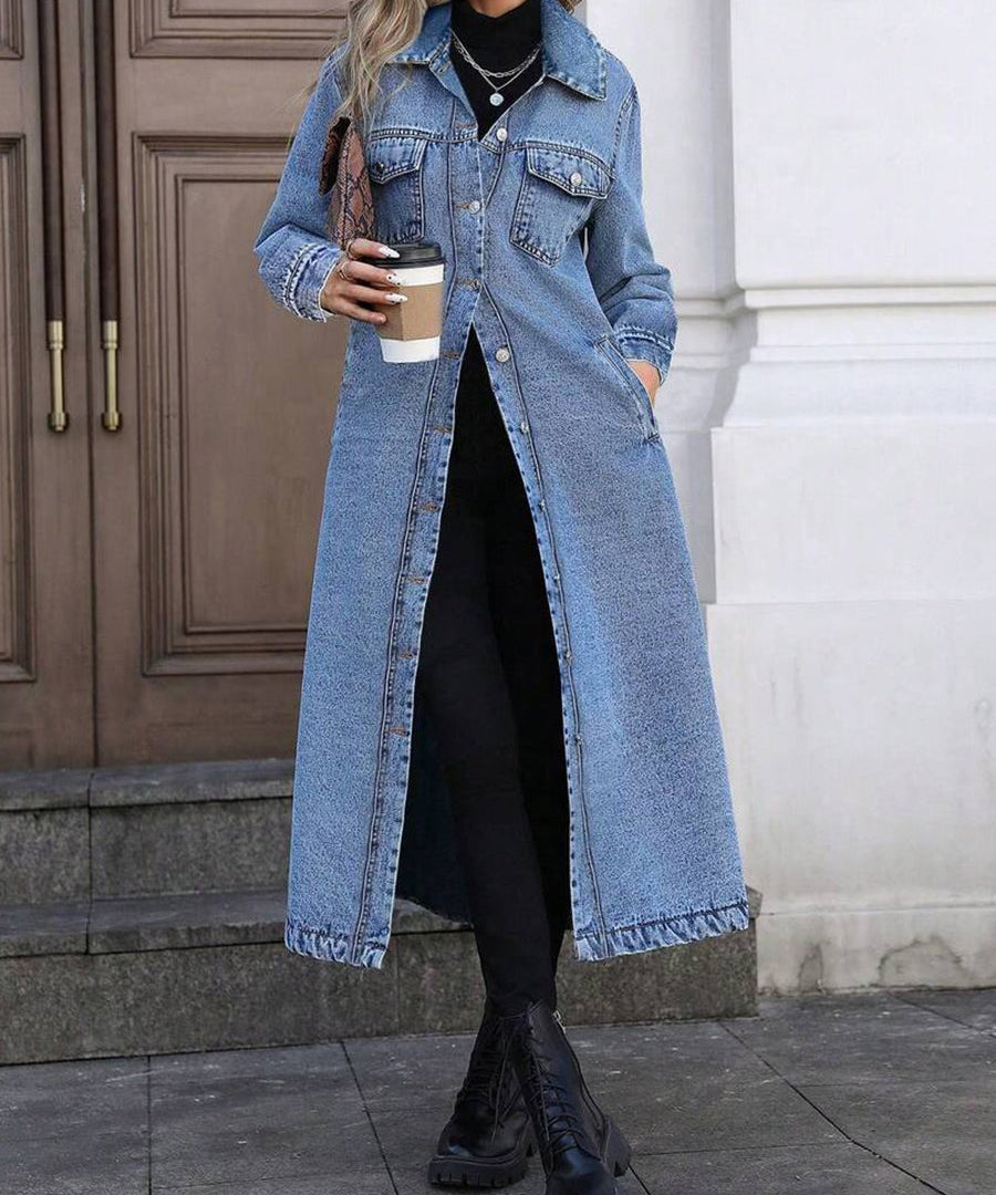 Maya | Stylish Long Denim Jacket