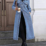 Maya | Stylish Long Denim Jacket