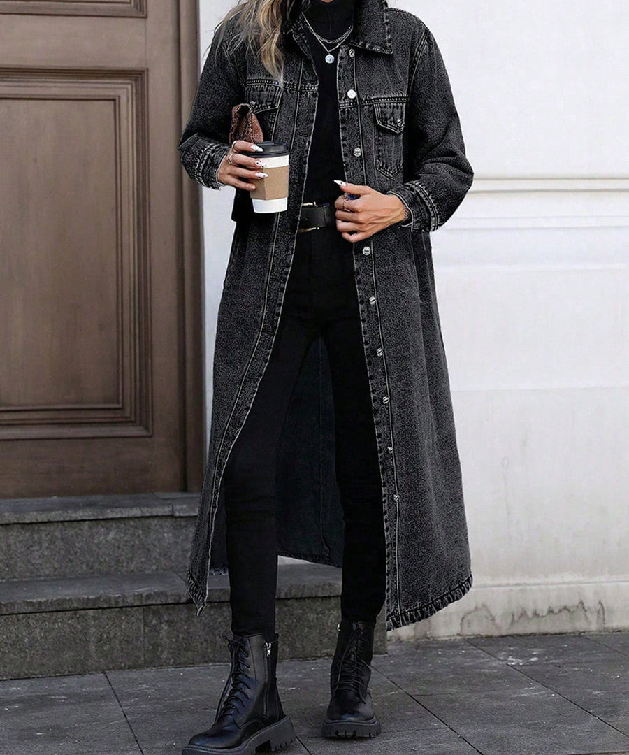 Maya | Stylish Long Denim Jacket