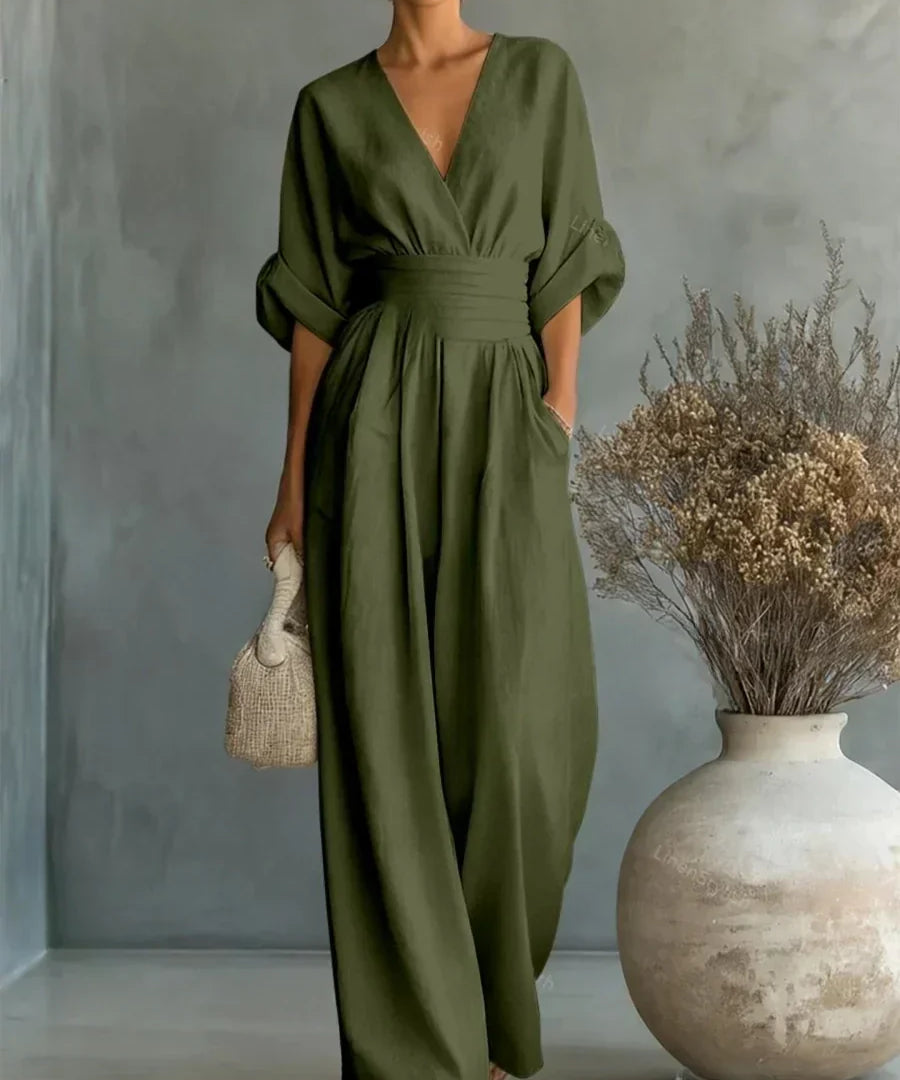 The Capella | V-Neck High-Waist Jumpsuit