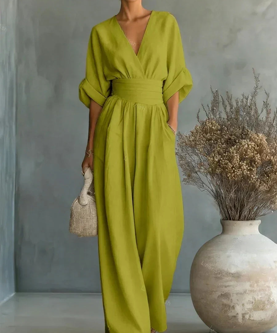 The Capella | V-Neck High-Waist Jumpsuit